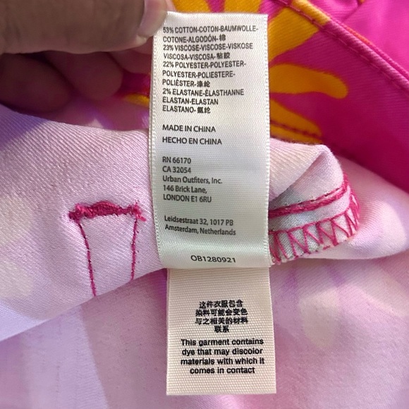 We The Free Youthquake Crop Flare Jeans Sz 31 Floral Print Pink Retro Pants - Picture 10 of 12